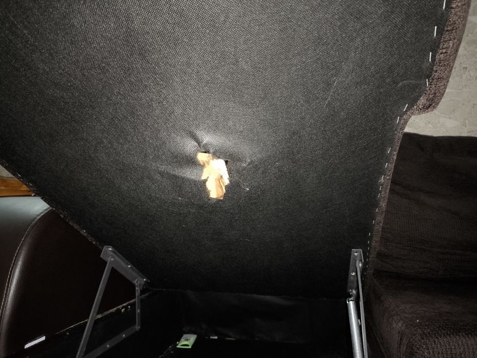 Sofá-Cama com Chaise Longue, Arrumação e Puff Extraível