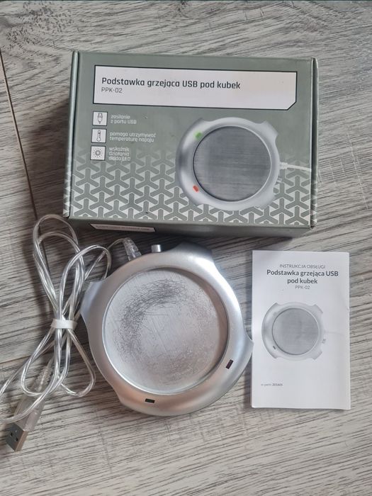 Ładowarka 2w1 + wiatrak i podgrzewacz do kubka, kostka do gniazdka i d