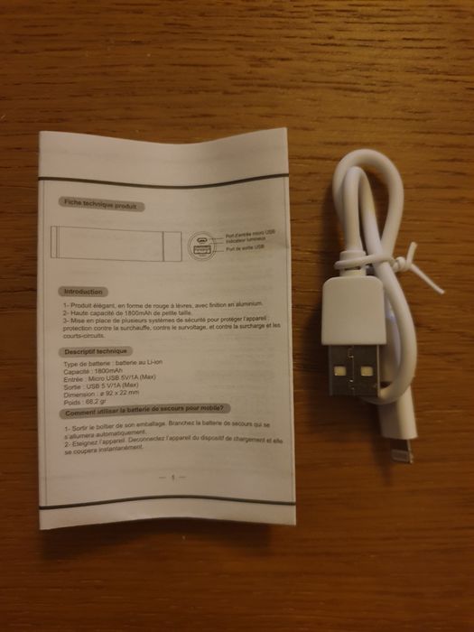 Powerbank ROHS nova, com capacidade de 1800mAh