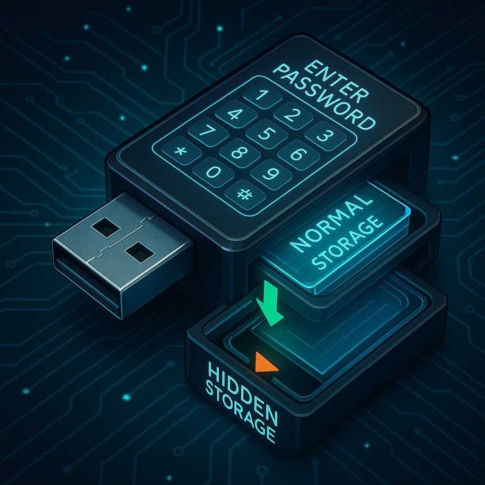 Флешка с шифрованием (+двойное дно) скорость до1000Мбс 128/256 гб fdd