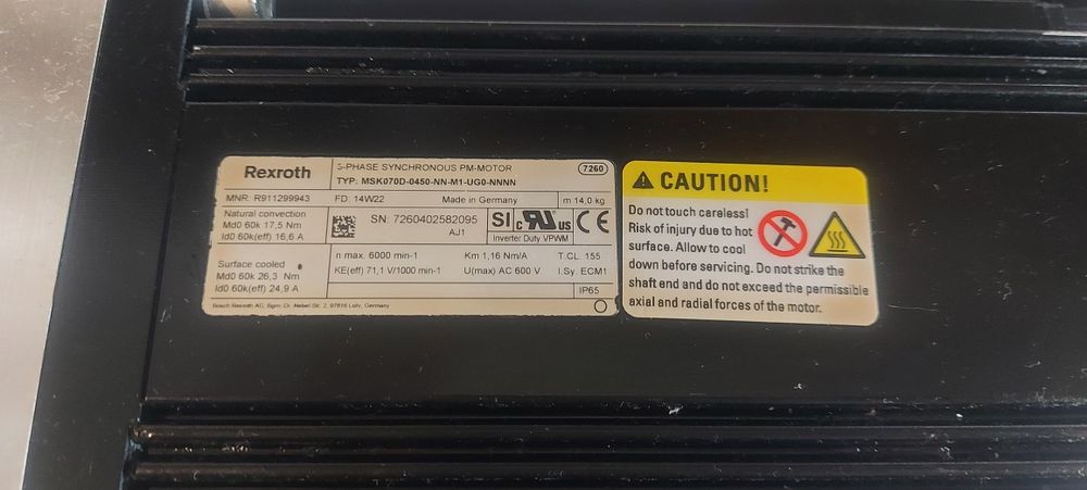 Serwomotor Rexroth MSK070D-0450-NN-M1-UG0-NNNN
