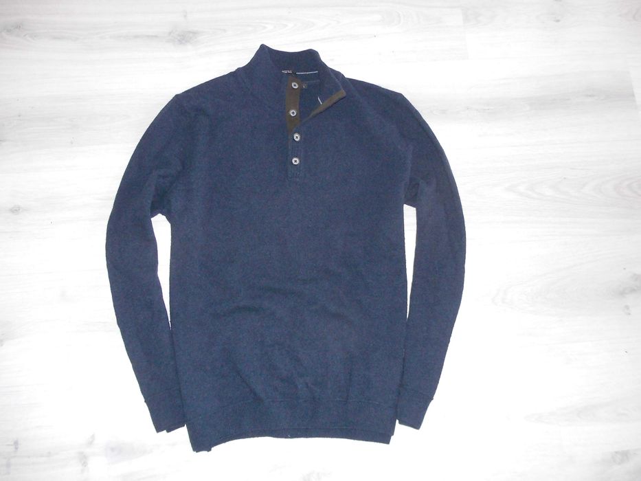 Hugo Boss Black Wool Cotton Sweter Męski  Wełna Casual L