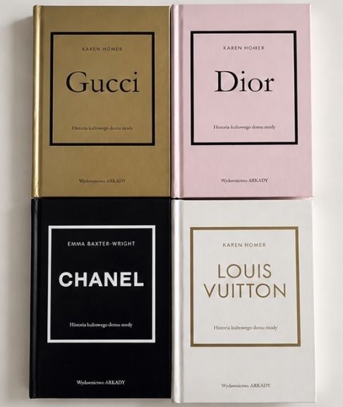 Zestaw książek – historia domów mody (Gucci, Dior, Chanel, Louis Vuitton)