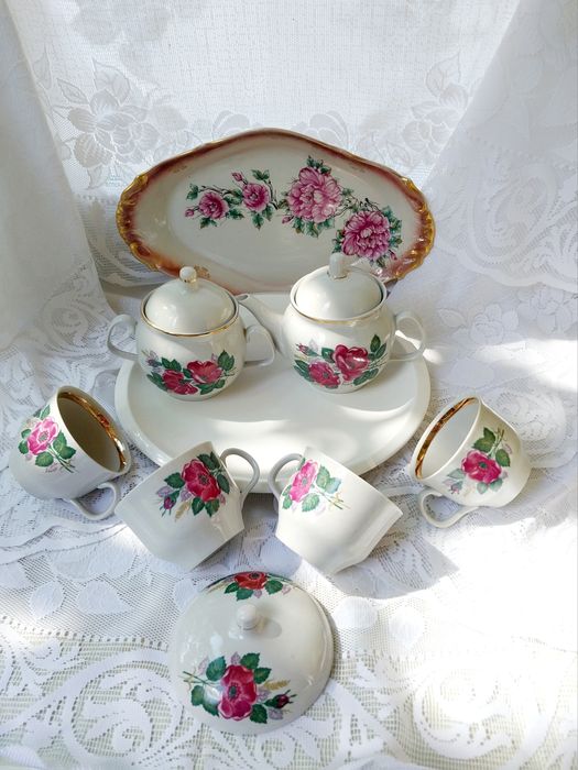 Частини сервізів чайних та кавових ФЗ Урср рози ягідки квіти