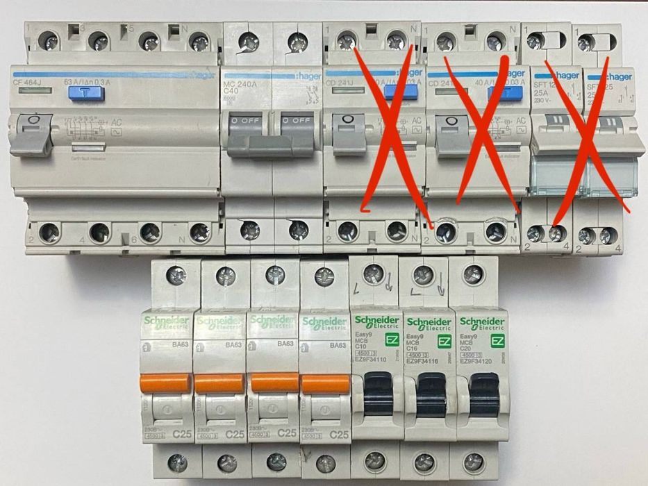 Автомати Hager, Schneider