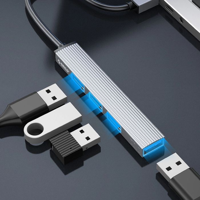Hub USB-A Orico AH-A13 stacja dokująca 1x … 3.0 + 3x USB-A 2.0 - szary