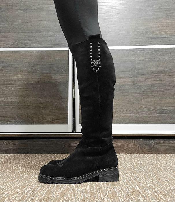 Зимові замшеві чоботи, сапоги