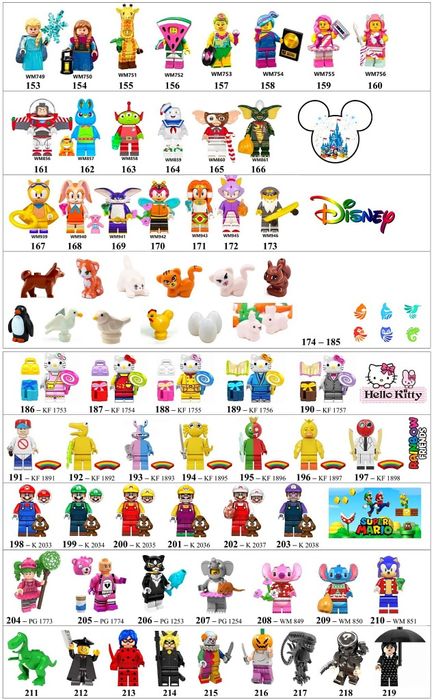 Фигурки мультяшные для Лего Дисней Disney