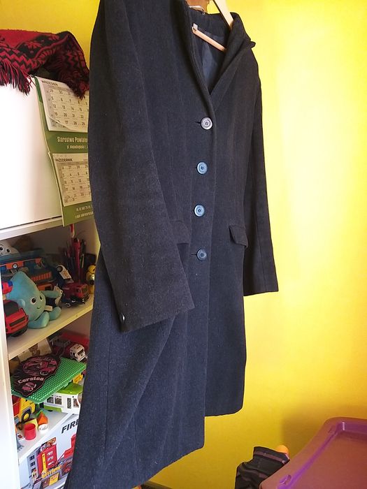 ! *oryg* Wool & Cashmere Fabrics Made in Italy płaszcz męski elegancki