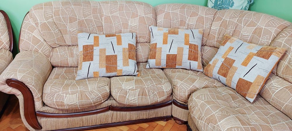 Kanapa rozkładana Narożnik 3-częściowy z funkcją spania + schowek + fo