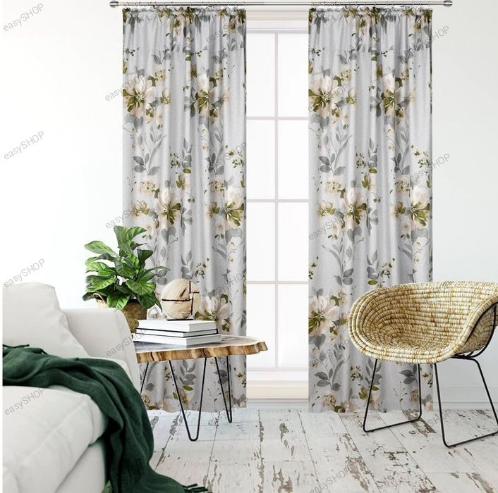 ‼️ WYPRZEDAŻ ‼️ 2 zasłony we wzory z mikrofibry