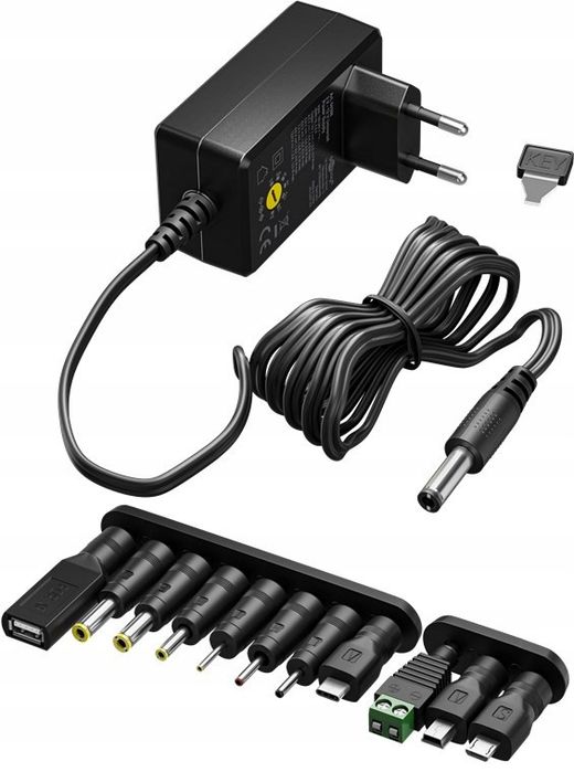 outlet zasilacz uniwersalny rb64568 3-12v 12w regulowany zestaw 11 końcówek