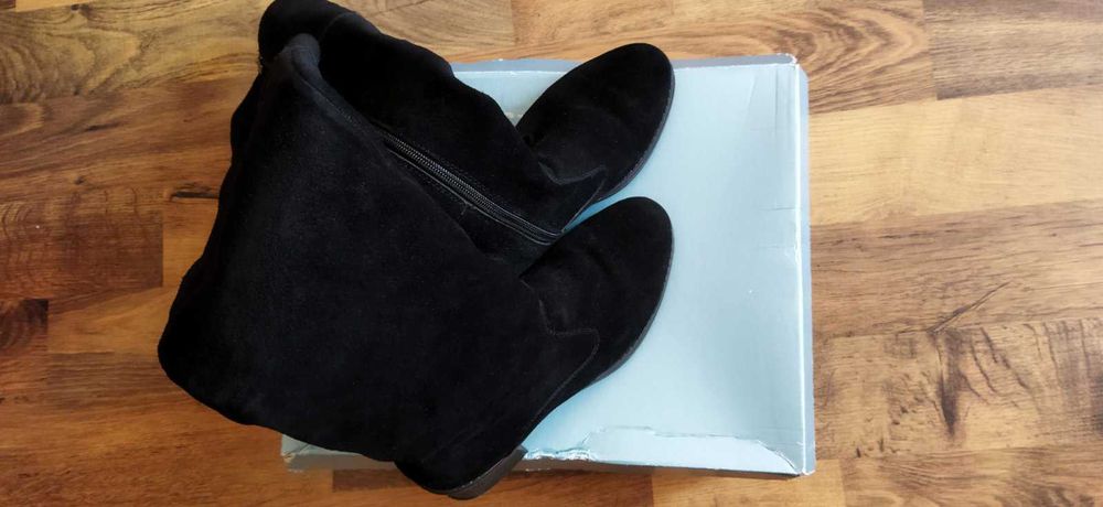 Чоботи високі, ботфорти, єврозима, натуральна замша, 37 розмір