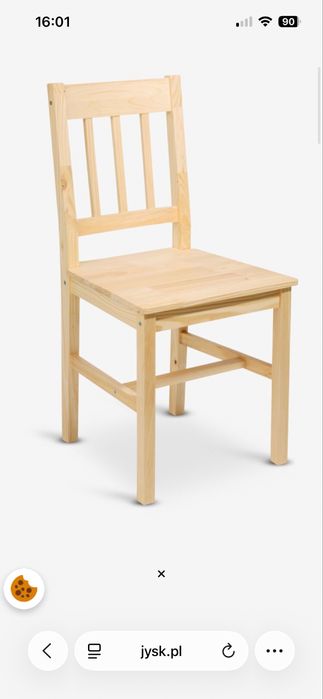 Krzeslo 4 sztuki Jysk Tylstrup sosnowe drewniane loft