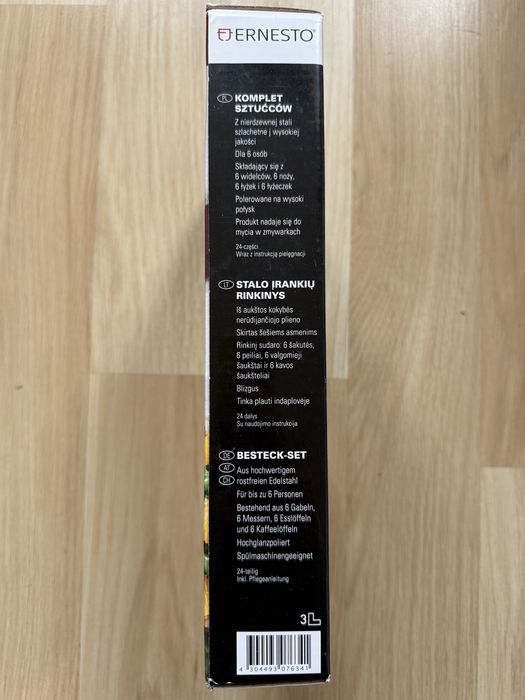 Nowe sztućce komplet ze stali nierdzewnej, 24 elementy. Ernesto,