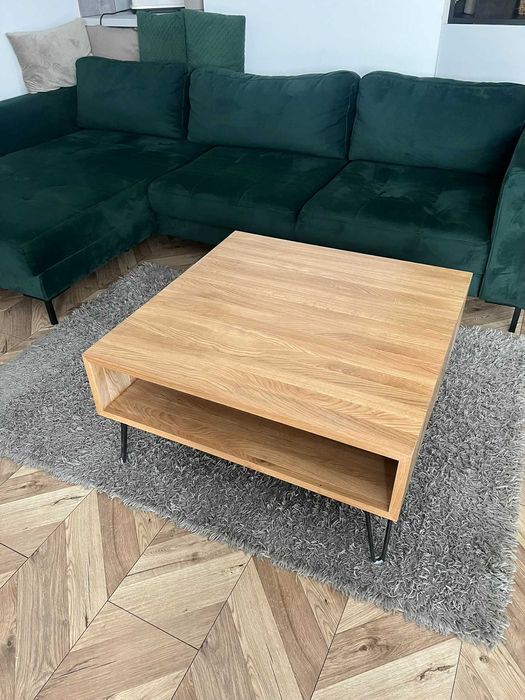 Stół kawowy dąb KWADO natural  80cm x 80cm x 40cm LITE DREWNO