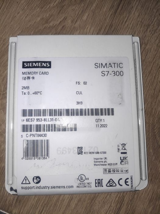 SIMATIC S7-300 Cartão de memória 2MB NOVO