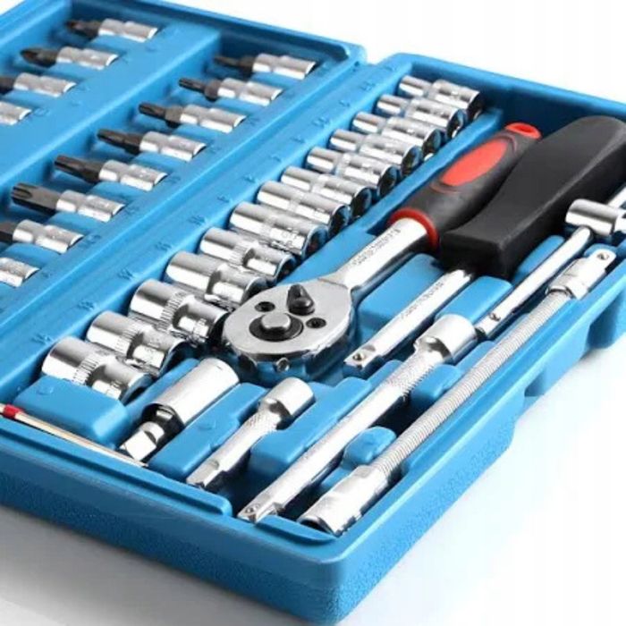 Zestaw Kluczy Nasadowych 46 Elementy Klucze Narzędzia Skrzynka