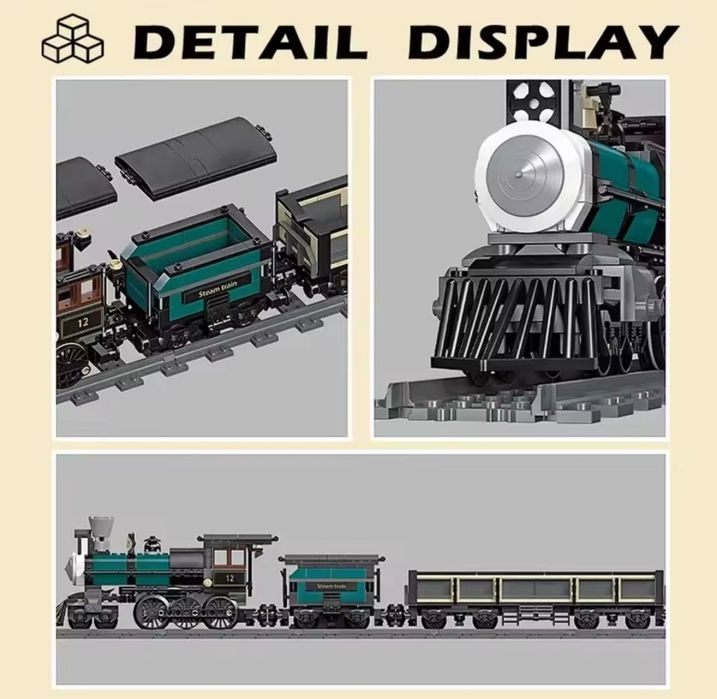 Конструктор Новый паровоз Lego 1в1 59001 поезд Лего 560 деталей: 1