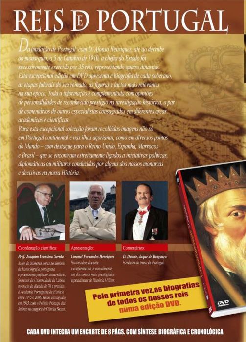 História dos Reis de Portugal - 36 dvd's - NOVOS