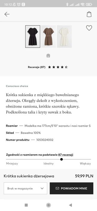 H&M nowa sukienka rozmiar M