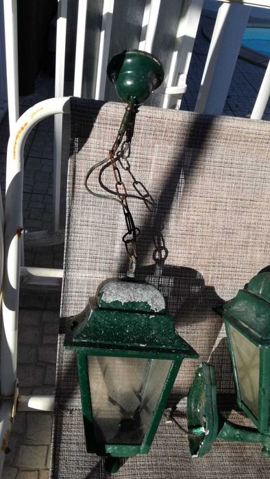 3 Candeeiros de iluminação verdes