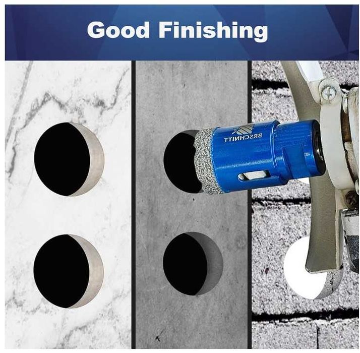 Zestaw 5 otwornic diamentowych do gresu M14 + adapter BRSCHNITT