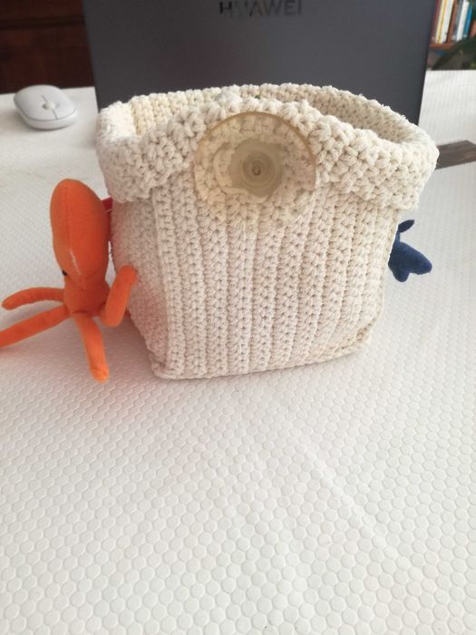 Caixa de arrumação em linha com ventosa decorada com peixes