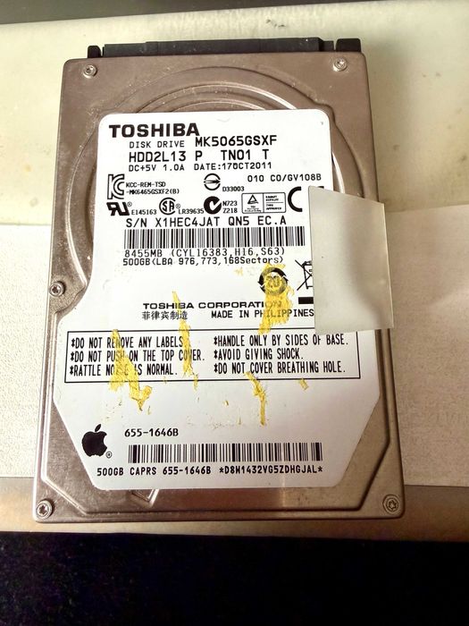 Disco 2.5" 500Gb Sata Apple