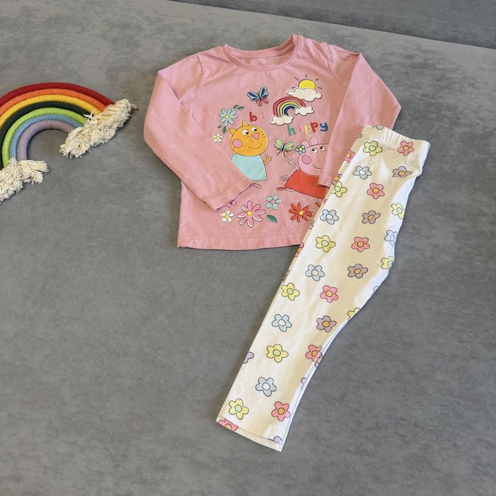 Тепла кофта лосіни джинси реглан next h&m на дівчинку 2 3 92 98