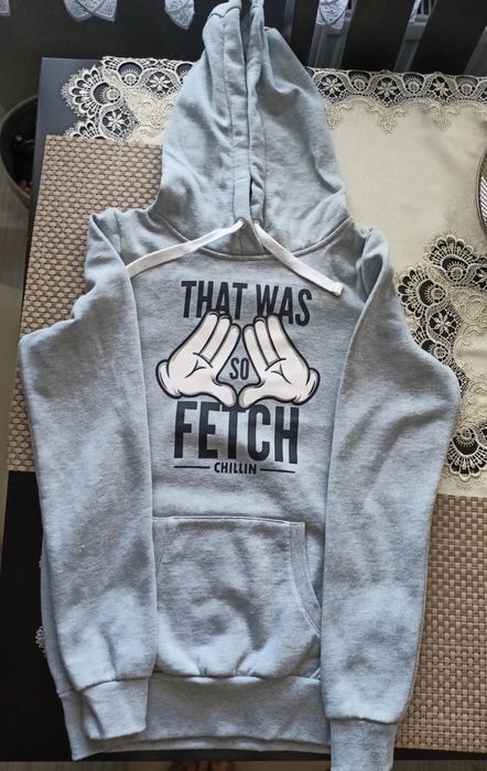 Gruba bluza z kapturem szara rozmiar L