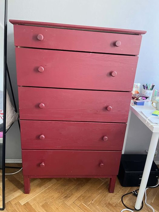 Komoda drewniana TARVA z 5 szufladami