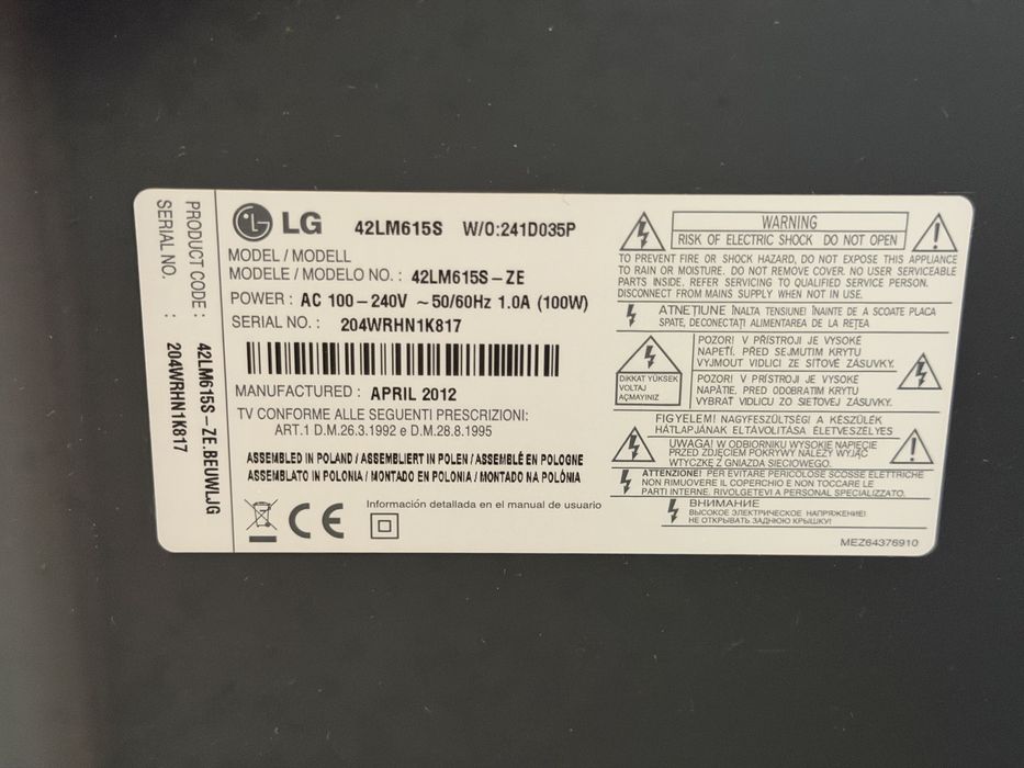 TV LG 42” Full HD