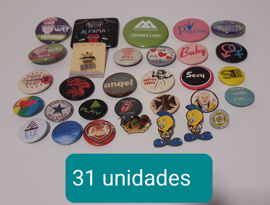 Lote de Pins, antigos e modernos, várias temáticas