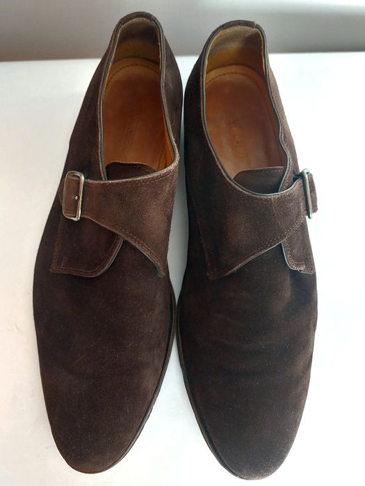 Buty Suitsupply półbuty zamszowe suede typu monki monk strop shoes sko