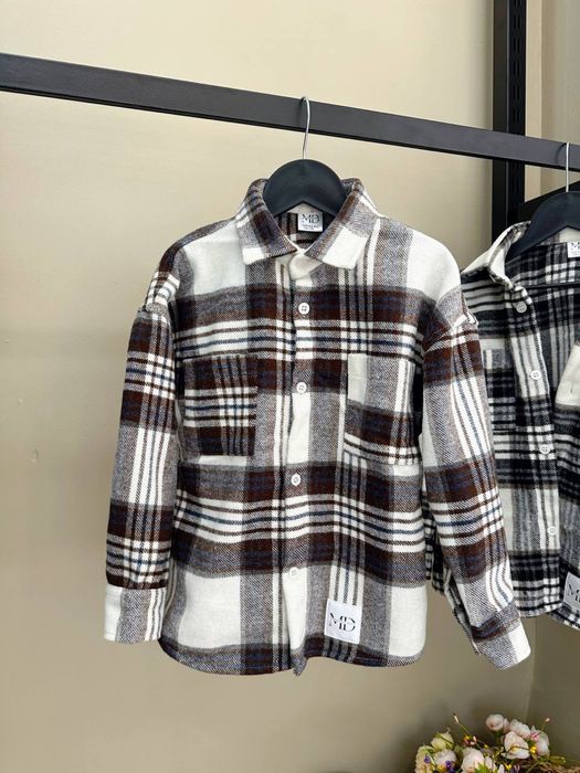Рубашка в клітинку тепла розмір 2-3, 3-4, 4-5, 5-6, 7-8, 8-9