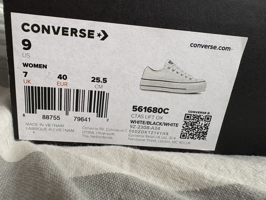 Converse skorzane białe 40
