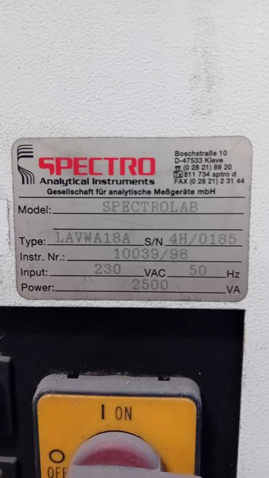 Espectrómetro SPECTROLAB LAVWA18A - Análise de Metais (OES)