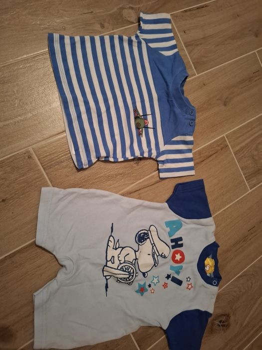 Bluzka z krótkim rękawem i rampery  na 62 cm