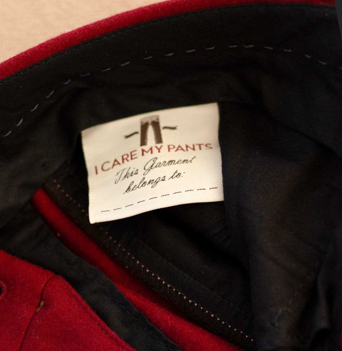 Włoskie spodnie flanelowe Berwich r48, 100% wełna, czerwone, Vitale