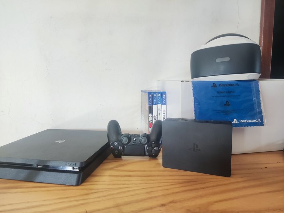 Playstation 4 slim com psvr e jogos