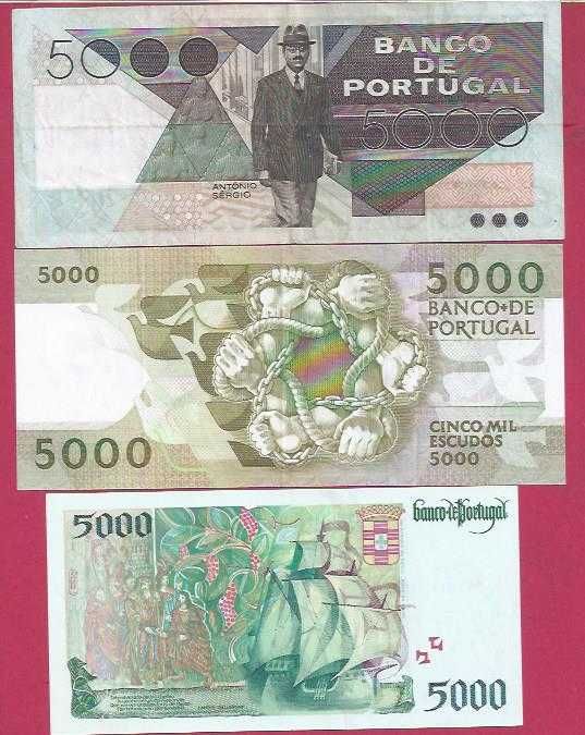 NOTAS REPUBLICA 2 Notas de 5.000 escudos diferentes 27 eur cada