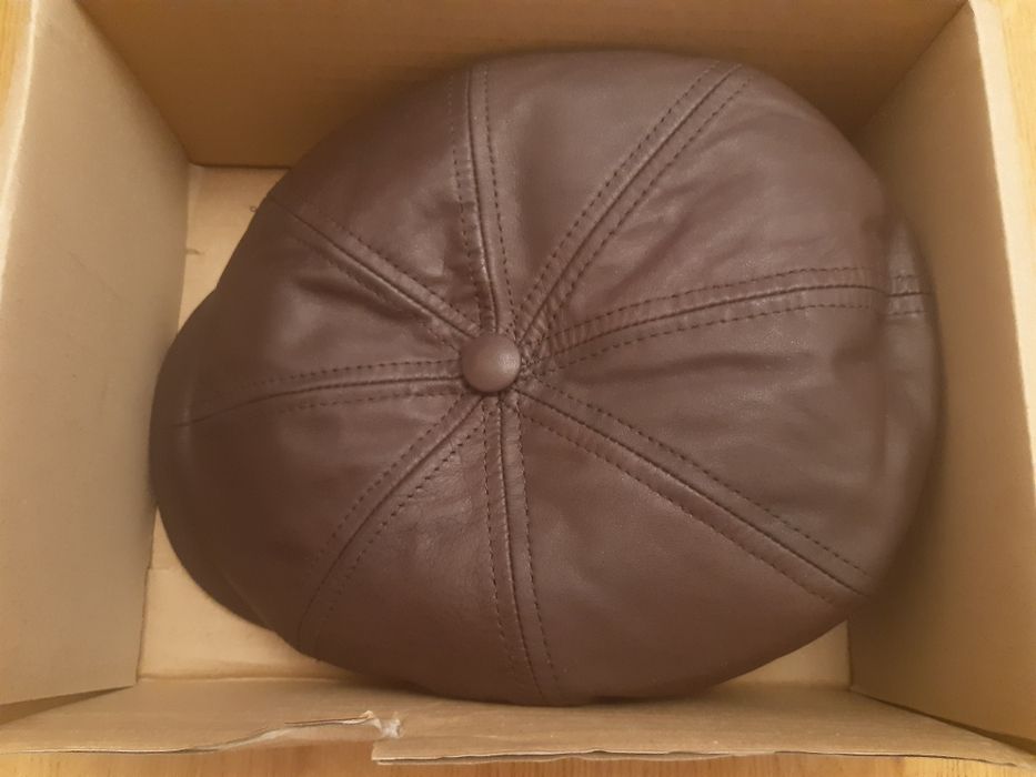 Kaszkiet ze skóry włoskiej Malone 58 cm nowy