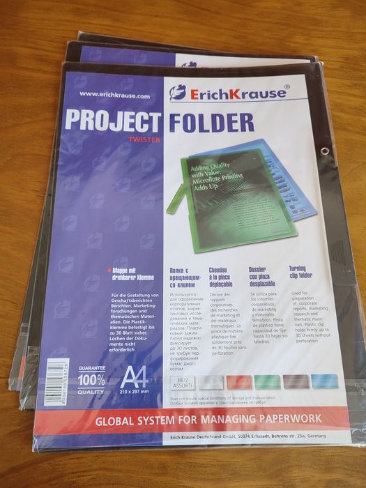 Três pastas para projetos novas