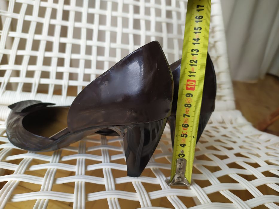 Buty skórzane włoskie lakierki damskie