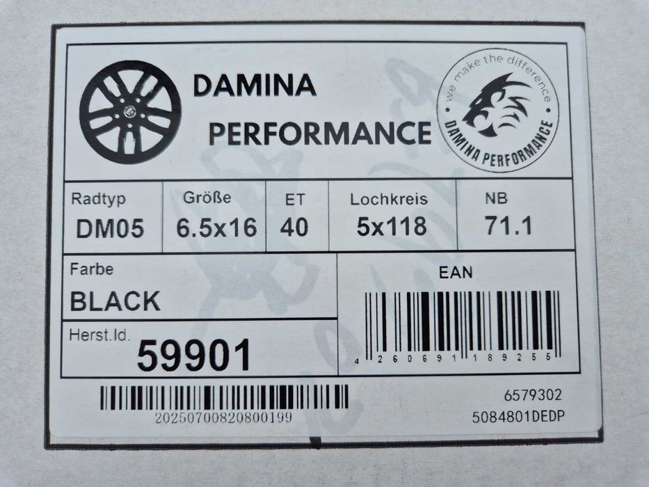 Felgi 16" 5x118 Damina BUS Opel Vivaro Renault Trafic Nissan Primastar Nowe | #DM05