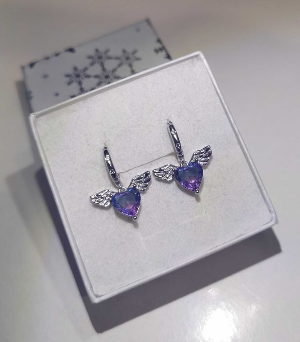 Srebrne kolczyki serduszka