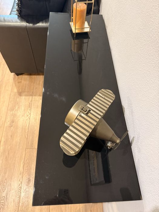 2 Consolas individuais pretas brilhantes com gavetas