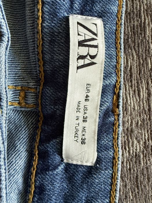 Spodnie meskie jeans  Zara 46 ideal dziury i napisy design