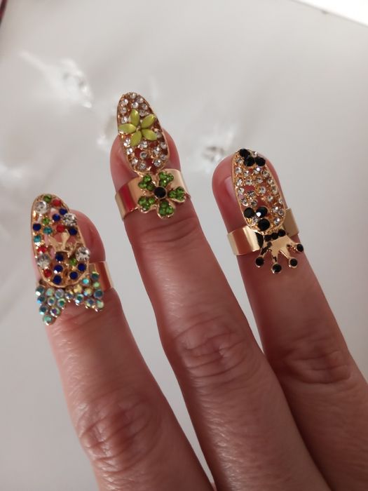 Anéis de arte para unhas glamorosas, pack 12
